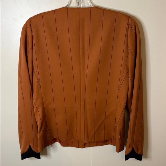 Vintage Krizia Brown and Black Striped Blazer - Picture 6 of 11